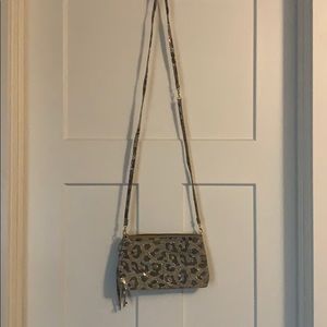 Hobo “Darcy” Metallic Leopard Convertible Clutch
